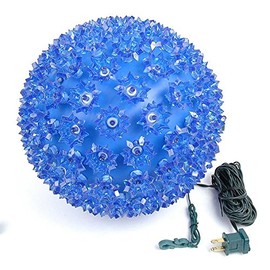 Novelty Lights 150 Light Outdoor Christmas LED Starlight Sphere, Blue, 7.5" Diameter