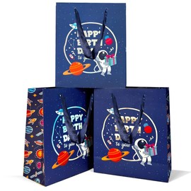 Gift Bag, 3 PCS Medium Gift Bags for Kids Happy Birthday Gift Bags for Presents