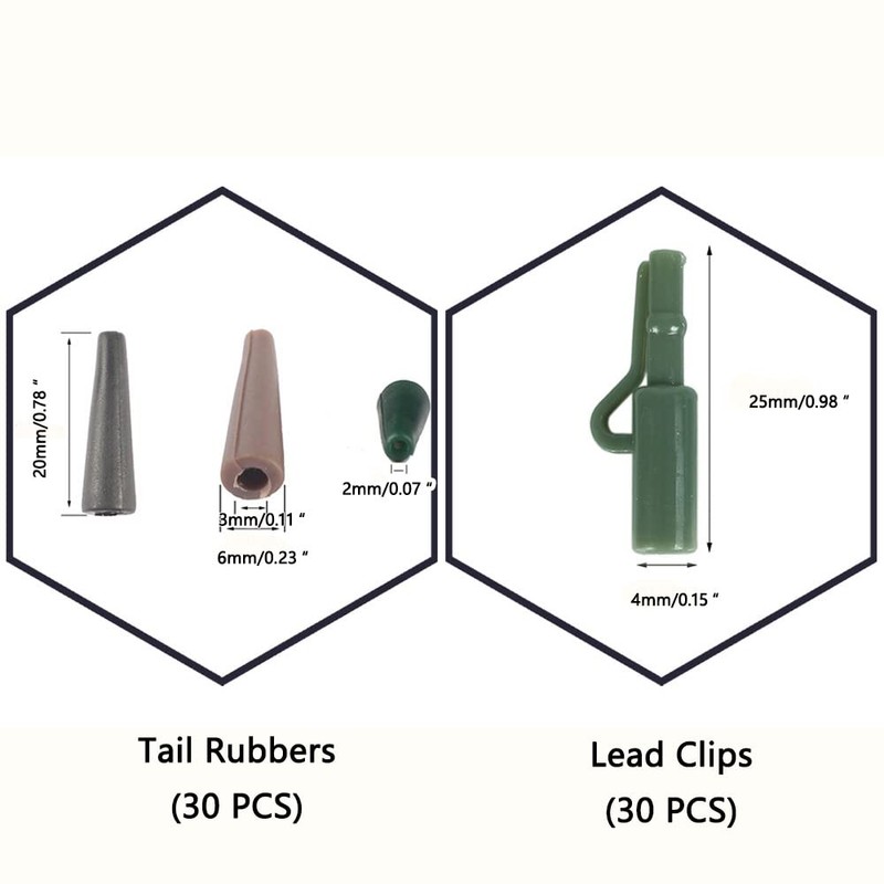 120Pcs Carp Fishing Tackle Kit, Safety Lead Clip Tail Cone