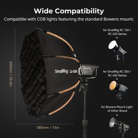 SmallRig LA-O65 Octagonal Softbox, 65cm/25.6in Quick Release Softbox with Carrying Bag, for Bowens Mount COB Lights for SmallRig for Neewer for Aputure for Godox