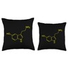 Serotonin Molecule Throw Pillow, 18x18, Multicolor