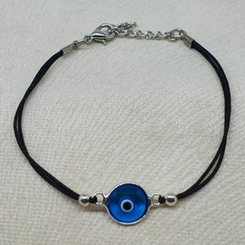MYSTIC JEWELS By Dalia Classic Lucky Turkish Eye Bracelet for Men and Women - for Good Luck (Black)