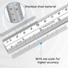 Set of 3 steel rulers and 1 plastic folding ruler,