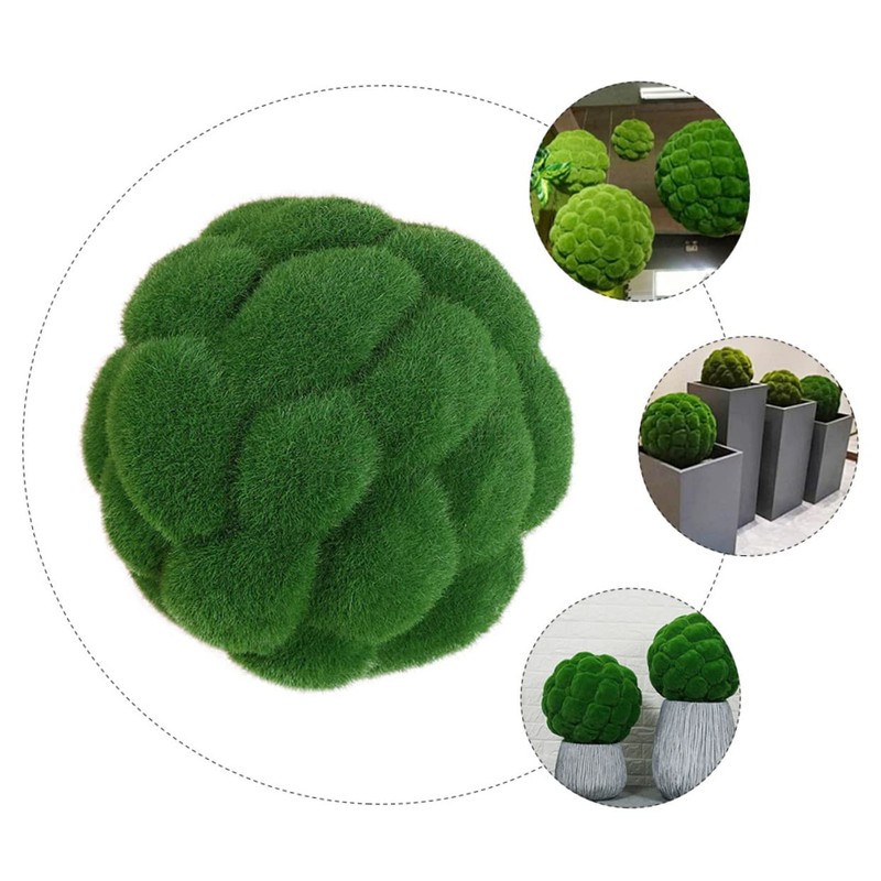 TEHAUX Artificial Moss Topiary Ball Home Decor Fake Moss Ball