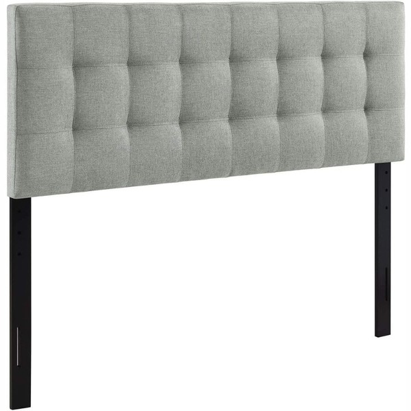 Oakestry Queen Headboard Gray Tufted Linen Upholstered Padded Panel with