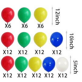 138PCS birthday decorations party supplies Red, green, blue, yellow, white. Latex Balloons 6PCS aluminum foil balloons Kids Birthday Baby Shower Party Decoration Supplies