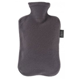 Fashy 2 Litre Anthracite Hot Water Bottle with Fleece Cover