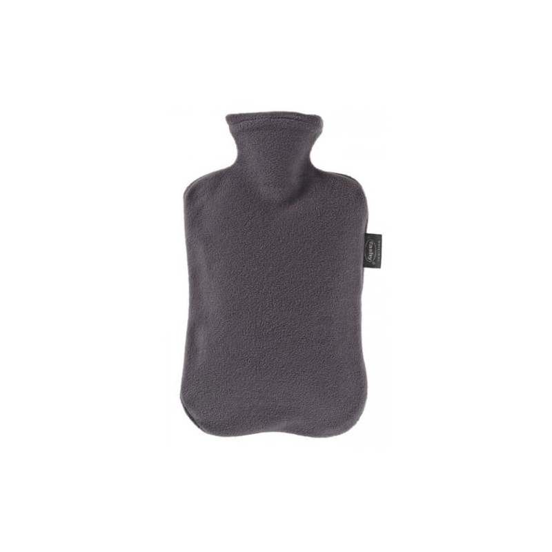 Fashy 2 Litre Anthracite Hot Water Bottle with Fleece Cover