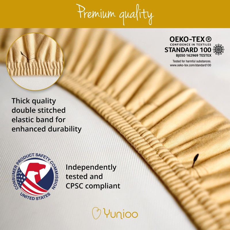 YUNIOO™ Fitted Bassinet Sheets, Moses Basket Fitted Sheets also for