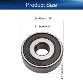Bettomshin 2Pcs 1620-2RS Deep Groove Ball Bearing, 11.11 x 34.93 x 11.11mm(Inner Dia 11.11mm Outer Dia 34.93mm Thickness 11.11mm) Double Sealed GCr15 P0 Deep Groove Rolling Bearings