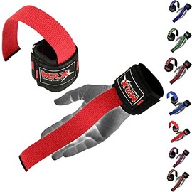MRX Lifting Strap for Weightlifting Deadlift Straps for Powerlifting with Wrist Wrap Support for Strength Training Bodybuilding Wrist Straps for Weight Lifting|Black/Red