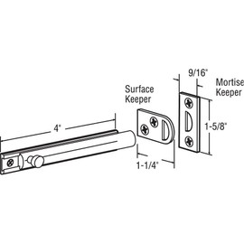 Prime-Line U 11448 Surface Bolt, 4 In., Solid Brass, Matte Black Finish (Single Pack)