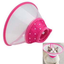 Cat Cone Dog Cone Collar Soft Dotted Recovery Collar After Surgery for Cats Kitten Puppy Small Dogs Pets Animals (S, Rose Red)