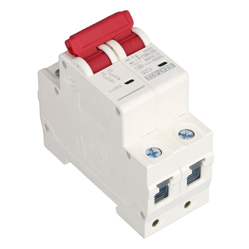 Circuit Breaker 2P DC 1000V MCB 25A DIN Rail Mount