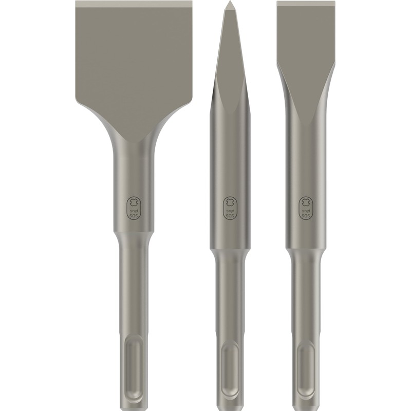 Bosch 2608690180 3-Piece SDS-Plus Stubby Chisel Set, Grey, 140 mm