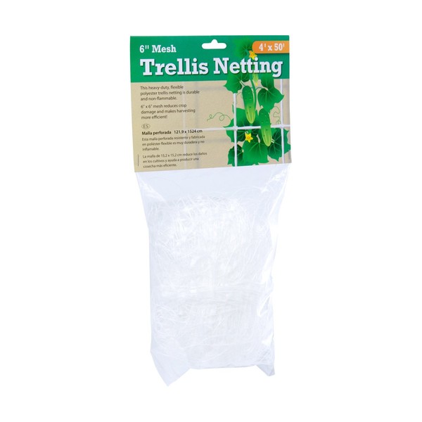 Hydrofarm HGN504 Flexible Polyethylene, 4 x 50', 6" Mesh Trellis