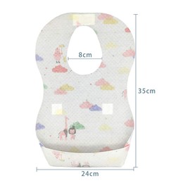 stshell Disposable Bib, Baby Waterproof Bib, Meal Apron, Bib, Baby Bib, Super Bib, Baby Food Apron, Portable, Convenient, No Washing Required, Pack of 60