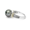 925 Silver Set Gray Round Pearl Ring Wish Round 925