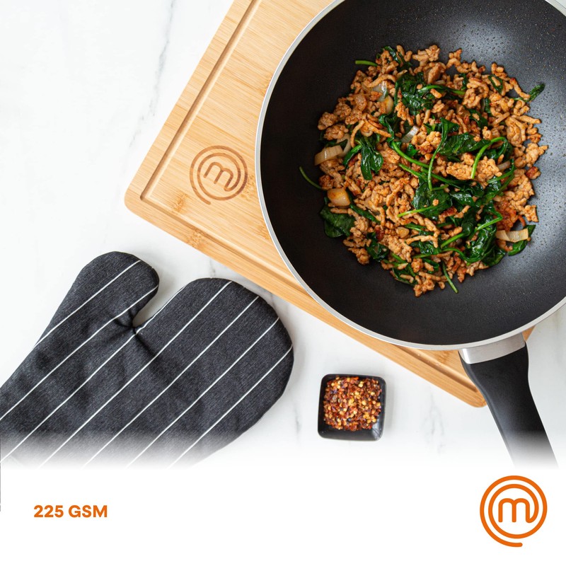 MasterChef Oven Mitts Heat Resistant, Set of 2 Baking Gloves,