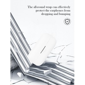 Case for B&O Beoplay Eleven True Wireless Bluetooth Earphones,Soft Protective,BOVUGAC Silicone Case Cover with Keychain & Cleaning Kit & Lanyard for Bang & Olufsen Beoplay Eleven Earbuds-White