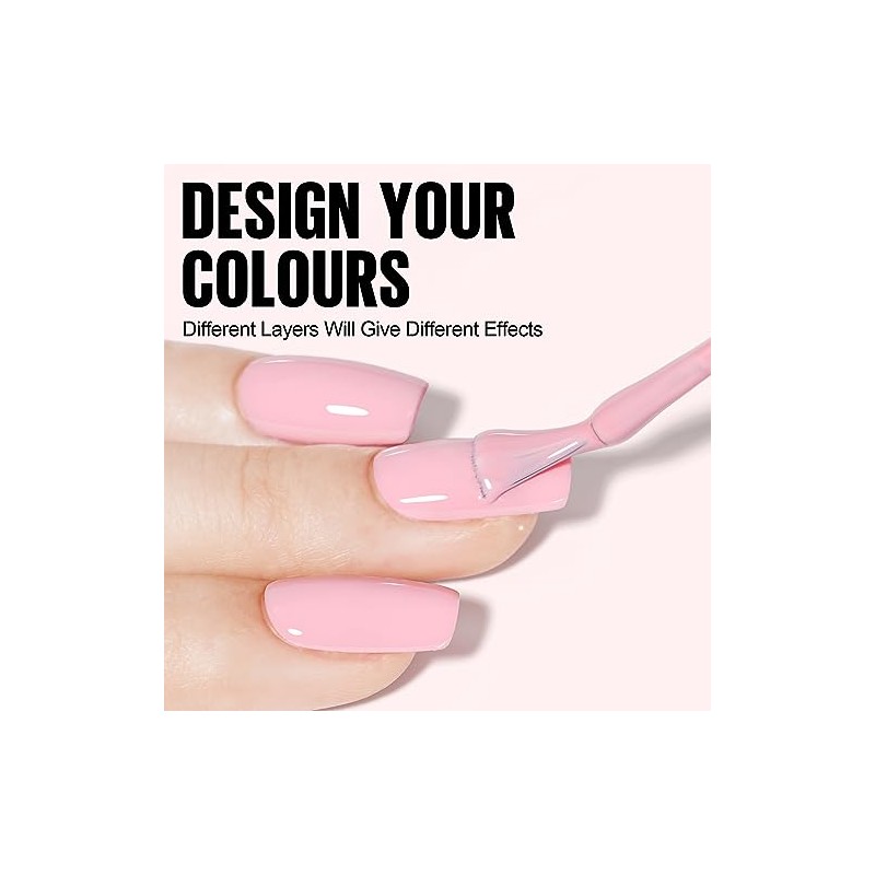 TOMICCA UV Nagellack Pastel, 15ml Macaroon Rosa Gel Nagellack,Soak Off