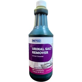 Urinal Salt Remover Concentrate - Safe on Pipes and Plumbing, Odor Control, Cleans Rust, Scale, and Uratic Salt Build-Up, 1 Quart