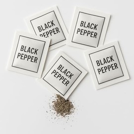 Black Pepper Sachet Portion Packets 100 Sachet Each, Individual portion sachets - Poivre Pack - Pepper packets with exclusive sticker by PaLiSoL CREATiONS - 100 total