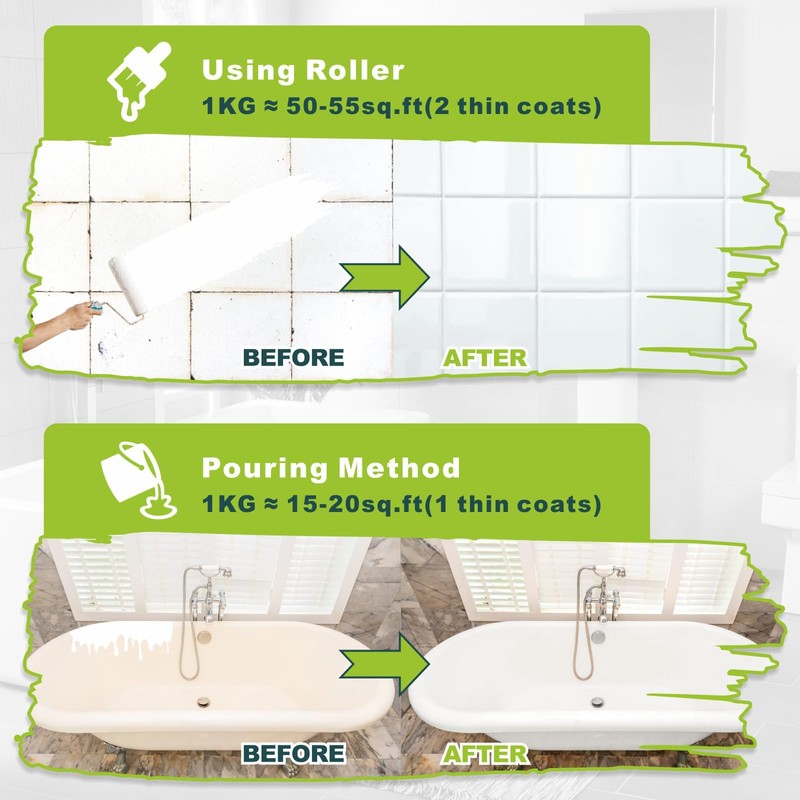 17 oz White Tub and Tile Paint, Semi-Gloss Refinishing Kit