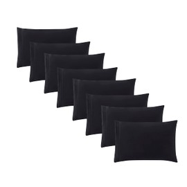 Clara Clark Pillow Cases Queen - Ultra Soft Pillow Cover, Lightweight Microfiber Pillow Cases Set of 8 - Envelope Closure Pillowcases, Black.
