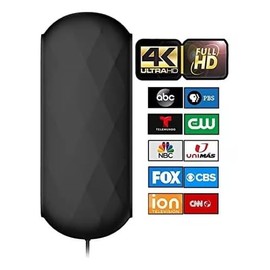 Amplified Indoor Outdoor Digital TV Antenna - Powerful Best Amplifier Signal Booster Wide Range Support 8K 4K Full HD Smart and Older Tvs with Coaxial Cable (D)