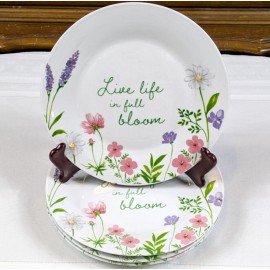 Royal Norfolk 4 Set Royal Norfolk 8" Salad Plates Summer Wildflowers Flower Blooms Floral NEW