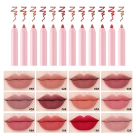 Pure Vie Lip Liner Set, 12 Pieces Lip Liner Lipstick Set, Nude Matte Lip Liner Lip Liner Waterproof Durable Lip Marker Lip Gloss Lip Makeup Cosmetics for Women Girls Gift