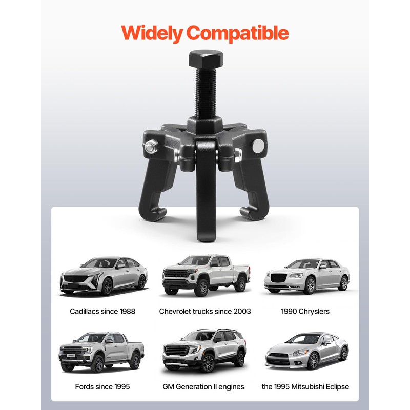 VEVOR LS Harmonic Balancer Puller Kit, Adjustable 3-Jaw Puller Fits