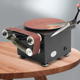 WUSILILU Mini Belt Disc Sander 6-Inch Sanding Disc and 1.2 x 15-Inch Sanding Belts for Wood Metal Stone Grinding, Small Spindle Sander Machine for Curve Grinding, 7 Gears Speed, 100W, 110V