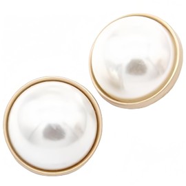 5 botones de metal dorado perla para mujer, para ropa, decoración de suéteres, accesorios de costura (#5, 15 mm)