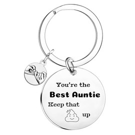 Funny Auntie Keyring Gifts Mothers Day Gifts for Aunt You're The Best Auntie Keep That Up Keyring Auntie Gifts for Birthday Christmas