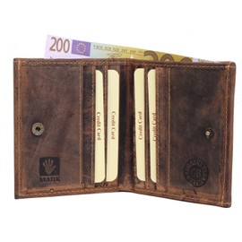 Greenburry Vintage Change Purse Wallet Leather 10 cm braun