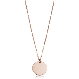 14k Rose Gold 10mm Round Disc Adjustable Length Necklace (adjusts to 17" or 18")
