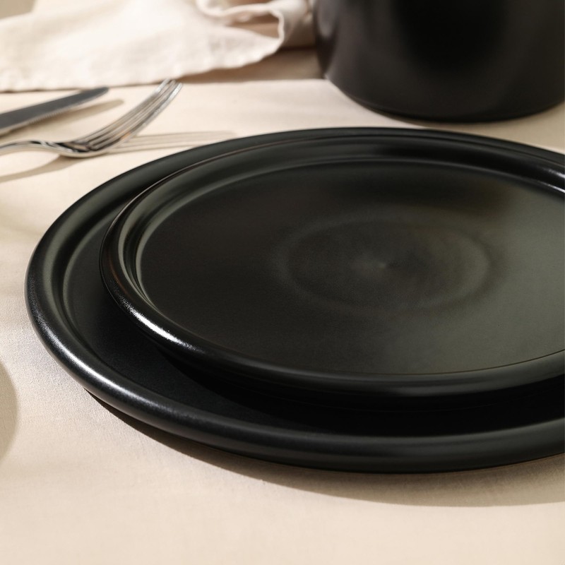 Stone Lain Eden 8-Piece Dinner Plate Set Stoneware, Black