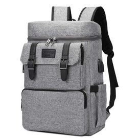 YALUNDISI Vintage Backpack for Men Women Laptop Backpack Bookbags College Backpack 16 inch Grey