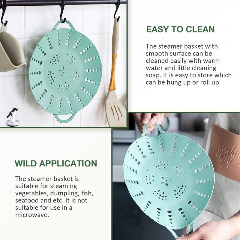 Alimat PluS 1 Pack Silicone Steamer Basket, Silicone Vegetable Steamer
