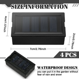 Weewooday 4 Pcs Solar Lamp Replacement Top 1.57 x 2.76 Inch Replacement Solar Panels with Light Replacement Solar Lamp for Outdoor Hanging Outside Garden Lanterns LED Lamp Decor