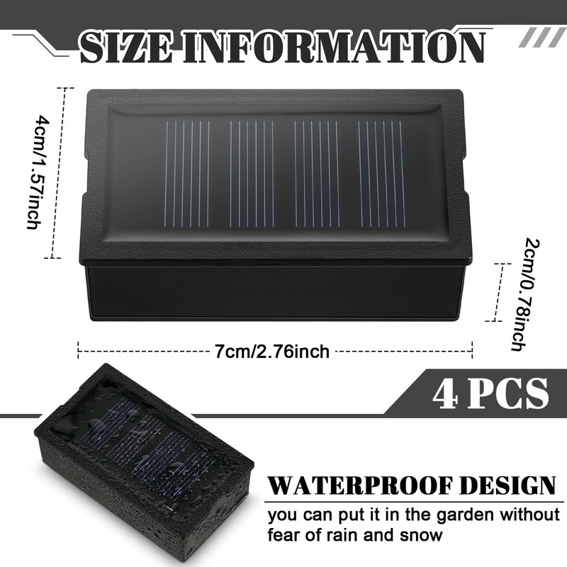 Weewooday 4 Pcs Solar Lamp Replacement Top 1.57 x 2.76