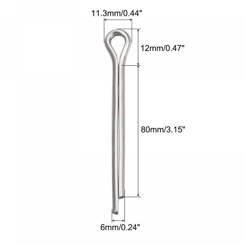 sourcing map 8 Pieces Split Splint 6 x 80 mm