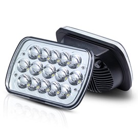 BAOLICY 5x7 H6054 LED Headlights DOT Approved Hi/Low Sealed Beam 7x6 H6052 6054 H5054 H6054LL 69822 Rectangular Chrome Headlight for Je-ep XJ YJ Chevy S10 Express Ford Probe Truck Van