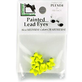 Hareline Painted Lead Dumbbell Eyes Medium Chartreuse