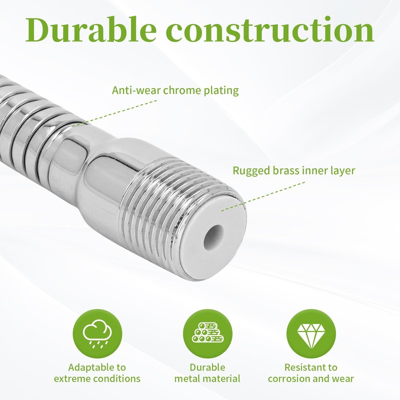 Topyond Adjustable Shower Head Extension Arm, 7.75in Rotating Swiveling Shower