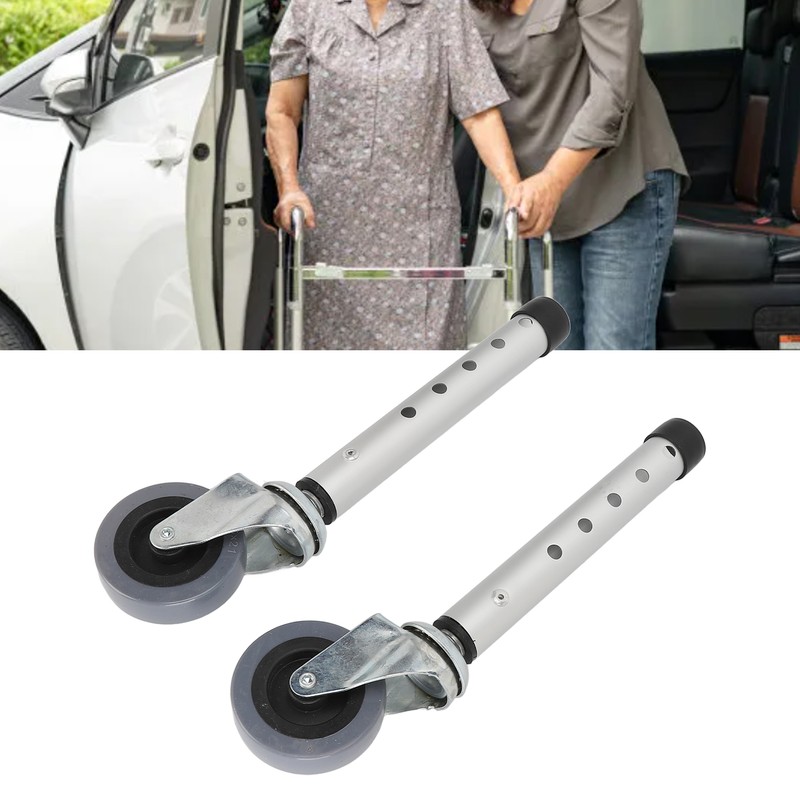 Walker Wheels Universal Rotating Adjustable Height Replacement Seniors Walker Front