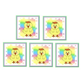 Chick Easter Card Making Toppers in Pastel Rainbow Shades x 5