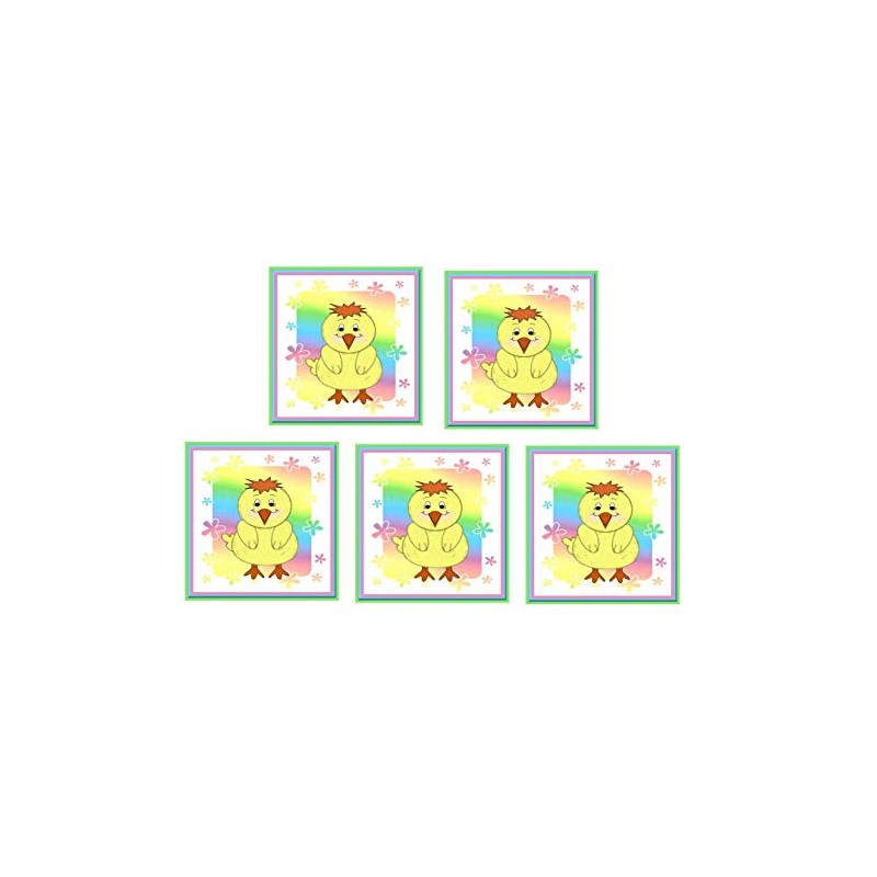 Chick Easter Card Making Toppers in Pastel Rainbow Shades x